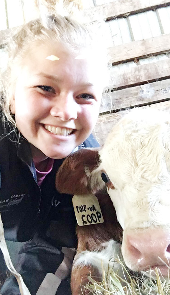 Valerie with cow