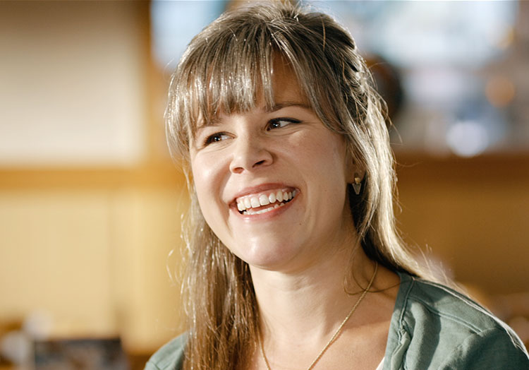 Brittany Culver talks about quality chicken in a Culver's restaurant